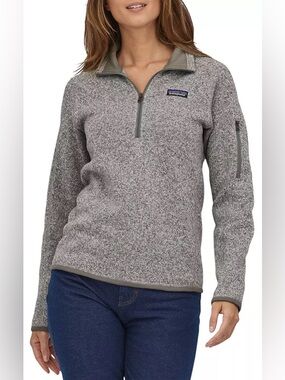 Patagonia Better Sweater Heather Gray Half-Zip Fleece Pullover EUC